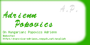 adrienn popovics business card